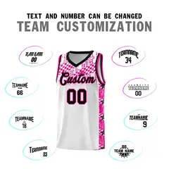 White Mosaic Stars Pattern Sports Uniform Basketball Jersey 4