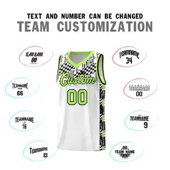 White Mosaic Stars Pattern Sports Uniform Basketball Jersey 4