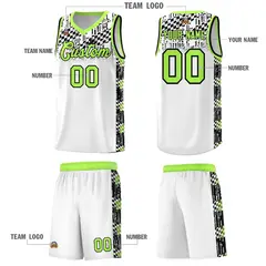 White Mosaic Stars Pattern Sports Uniform Basketball Jersey 5