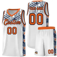White Mosaic Stars Pattern Sports Uniform Basketball Jersey