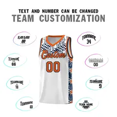 White Mosaic Stars Pattern Sports Uniform Basketball Jersey 4