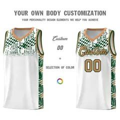 White Mosaic Stars Pattern Sports Uniform Basketball Jersey 3