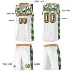 White Mosaic Stars Pattern Sports Uniform Basketball Jersey 5