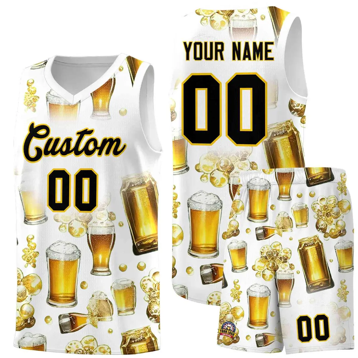 White National Beer Day Beer Bubble Basketball Jersey