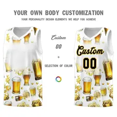 White National Beer Day Beer Bubble Basketball Jersey 2
