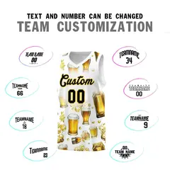 White National Beer Day Beer Bubble Basketball Jersey 4