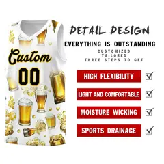 White National Beer Day Beer Bubble Basketball Jersey 5