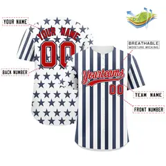 White Navy American Flag Graffiti Pattern Baseball Jersey 2