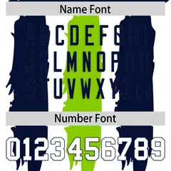 White Navy and Neon Green Graffiti Flag Football Jersey 4