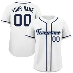 White Navy-Aqua Classic Authentic Baseball Jersey 1