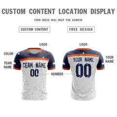 White Navy Breathable Sport Soccer Jersey 4