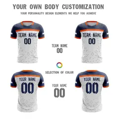 White Navy Breathable Sport Soccer Jersey 5