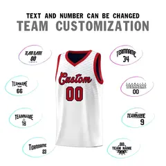 White Navy Chest Slash Pattern Basketball Jersey 2