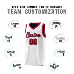 White Navy Chest Slash Pattern Basketball Jersey 2