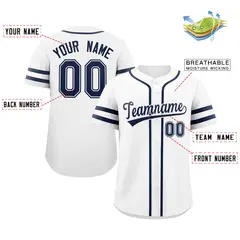 White Navy Classic Authentic Baseball Jersey 2