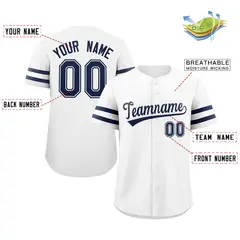 White Navy Classic Authentic Baseball Jersey 2