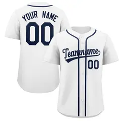 White Navy Classic Authentic Baseball Jersey
