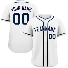 White Navy Classic Authentic Baseball Jersey 1