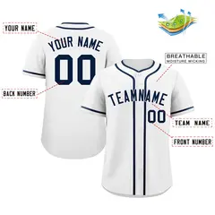 White Navy Classic Authentic Baseball Jersey 2