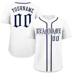 White Navy Classic Authentic Baseball Jersey 1