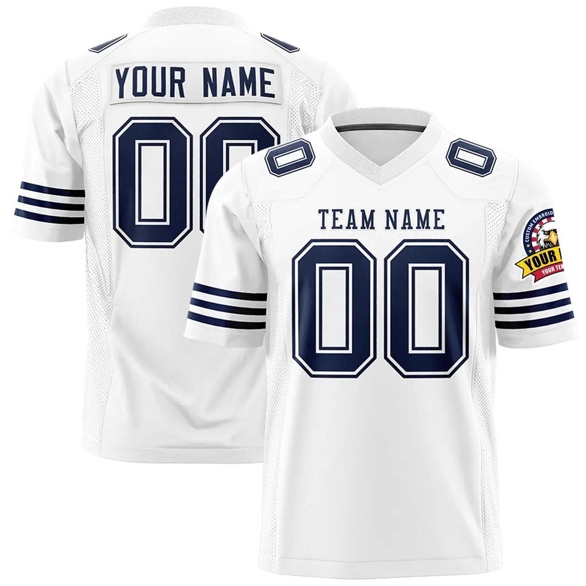 White Navy Classic Authentic Football Jersey