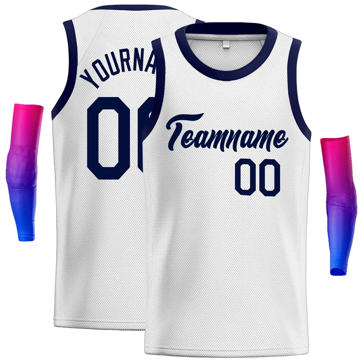 White Navy Classic Men's Basketball Jersey