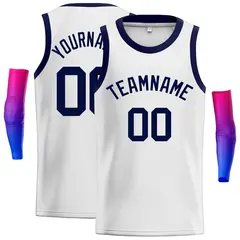 White Navy Classic Men's Basketball Jersey