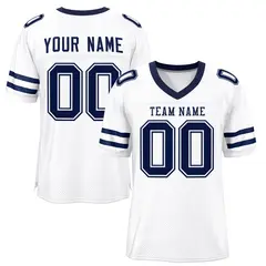 White Navy Classic Mesh Authentic Football Jersey