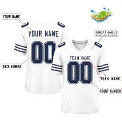 White Navy Classic Mesh Authentic Football Jersey 2