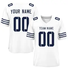 White Navy Classic Mesh Authentic Football Jersey