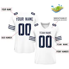 White Navy Classic Mesh Authentic Football Jersey 2