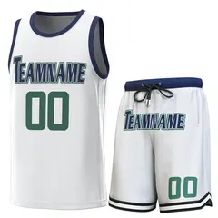 White Navy Classic Sets Basketball Jersey 1