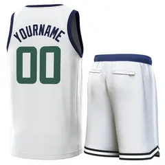 White Navy Classic Sets Basketball Jersey 3