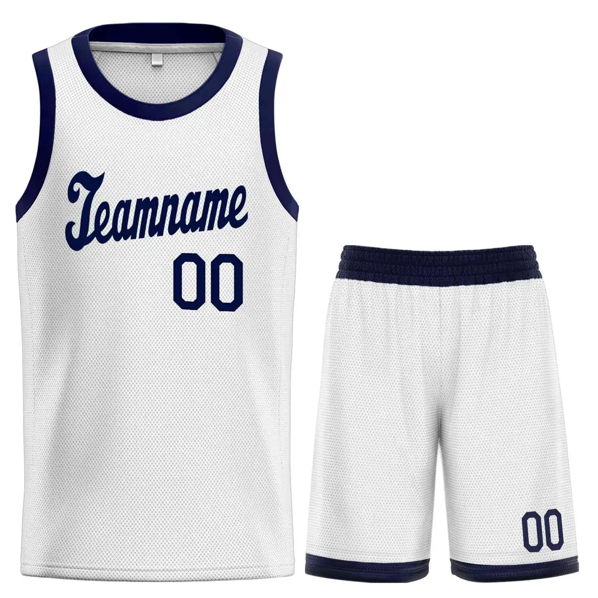 White Navy Classic Sports Uniform Basketball Jersey Sets