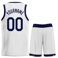 White Navy Classic Sports Uniform Basketball Jersey Sets 2