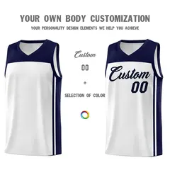 White Navy Classic Sports Uniform Basketball Jersey Sets 3