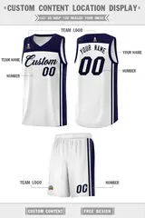 White Navy Classic Sports Uniform Basketball Jersey Sets 5