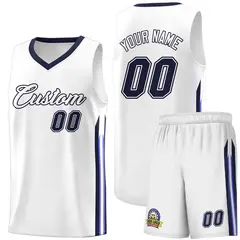 White Navy Classic Sports Uniform Basketball Jersey Sets