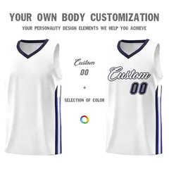 White Navy Classic Sports Uniform Basketball Jersey Sets 3