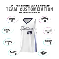 White Navy Classic Sports Uniform Basketball Jersey Sets 4