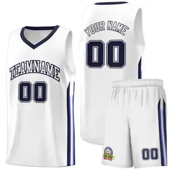 White Navy Classic Sports Uniform Basketball Jersey Sets