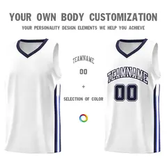 White Navy Classic Sports Uniform Basketball Jersey Sets 3