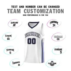 White Navy Classic Sports Uniform Basketball Jersey Sets 4