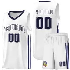 White Navy Classic Sports Uniform Basketball Jersey Sets