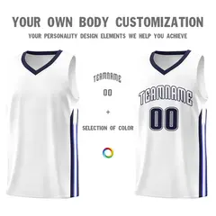 White Navy Classic Sports Uniform Basketball Jersey Sets 3