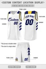 White Navy Classic Sports Uniform Basketball Jersey Sets 2