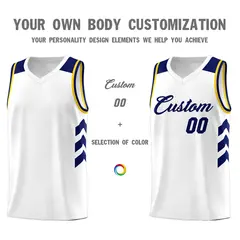 White Navy Classic Sports Uniform Basketball Jersey Sets 3