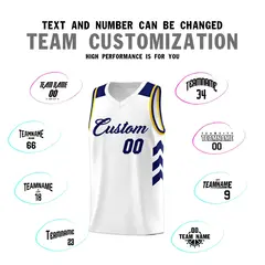 White Navy Classic Sports Uniform Basketball Jersey Sets 4