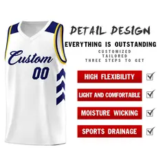 White Navy Classic Sports Uniform Basketball Jersey Sets 5