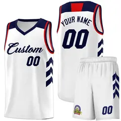 White Navy Classic Sports Uniform Basketball Jersey Sets
